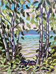 Birches on Lake, Soft Light